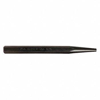 MAYHEW PRO Solid Punch 5in L 3/16in Tip Steel BO, 41GK56