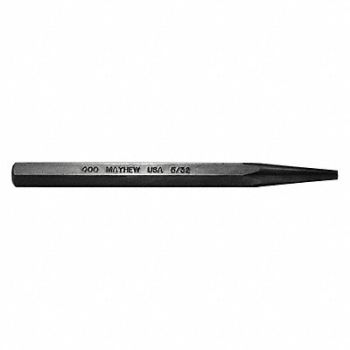 MAYHEW PRO Solid Punch 5in L 5/32in Tip Steel BO, 41GK57