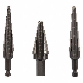 IRWIN Step Drill Bit Set 3 pcs. Bright HSS, 41GR65