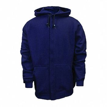 NATIONAL SAFETY APPAREL H3395 FR Zip Hooded Sweatshirt Navy 3XL, 41H956