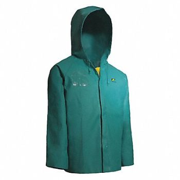 ONGUARD Chemtex Rain Jckt Attchd Hood Green 2XL, 41H988