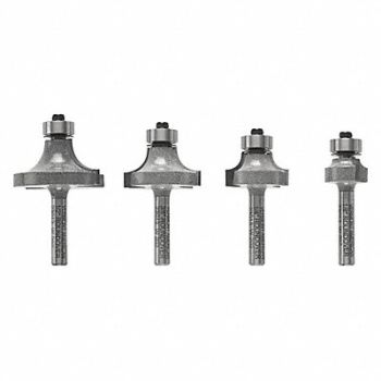 VERMONT AMERICAN Router Bit Set 4 Pc Carbide Tipped, 41HR19