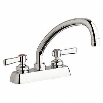 Low Arc Chrome Chicago Faucets W4D Brass, 41N763