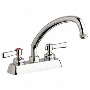 Low Arc Chrome Chicago Faucets W4D Brass, 41N765
