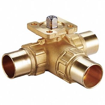 JOHNSON CONTROLS Ball Valve 3 Way SS Trim Sweat 1, 41P794