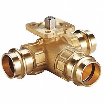 JOHNSON CONTROLS Ball Valve 3 Way SS Trim Press End 1 In, 41P807