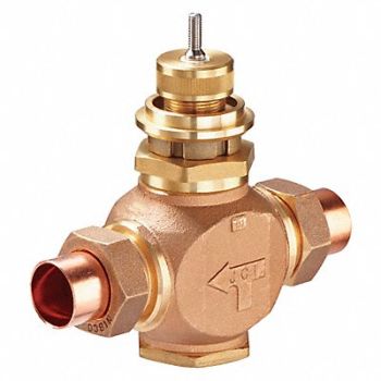 JOHNSON CONTROLS Globe Valve 2-Way NC 1/2 In Sweat, 41P927