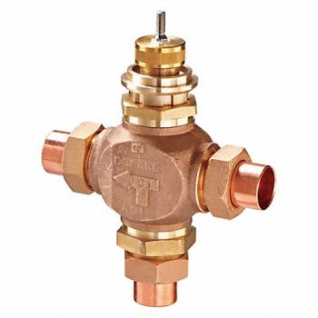 JOHNSON CONTROLS Globe Valve 3-Way Mixing 1/2 In Sweat, 41P954