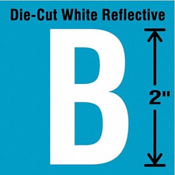 STRANCO INC Die-Cut Refl. Letter Label B 2In H PK5, 41P979