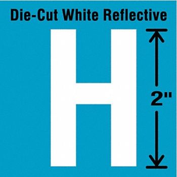 STRANCO INC Die-Cut Refl. Letter Label H 2In H PK5, 41P985