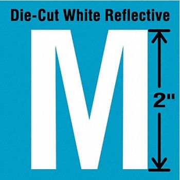 STRANCO INC Die-Cut Refl. Letter Label M 2In H PK5, 41P990