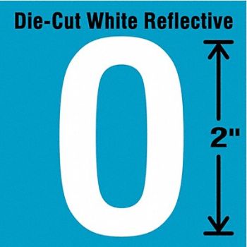 STRANCO INC Die-Cut Refl. Letter Label O 2In H PK5, 41P992