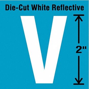 STRANCO INC Die-Cut Refl. Letter Label V 2In H PK5, 41P999