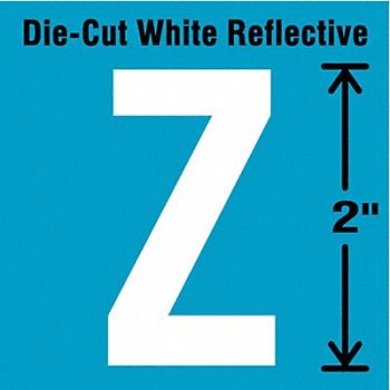 STRANCO INC Die-Cut Refl. Letter Label Z 2In H PK5, 41R004