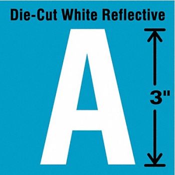 STRANCO INC Die-Cut Refl. Letter Label A 3In H PK5, 41R015