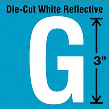 STRANCO INC Die-Cut Refl. Letter Label G 3In H PK5, 41R021