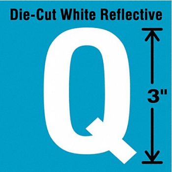 STRANCO INC Die-Cut Refl. Letter Label Q 3In H PK5, 41R031