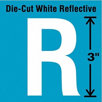 STRANCO INC Die-Cut Refl. Letter Label R 3In H PK5, 41R032