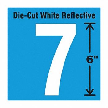 STRANCO INC Die-Cut Reflective Number Label 7 6In H, 41R084