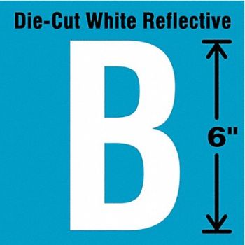 STRANCO INC Die-Cut Reflective Letter Label B 6In H, 41R088