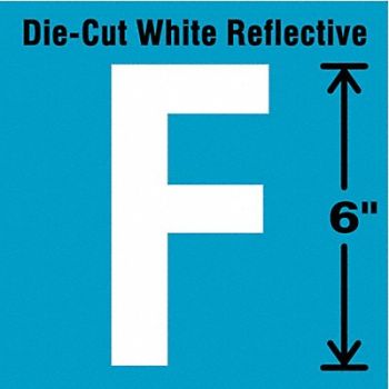 STRANCO INC Die-Cut Reflective Letter Label F 6In H, 41R092