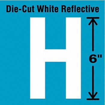 STRANCO INC Die-Cut Reflective Letter Label H 6In H, 41R094