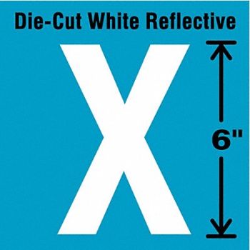 STRANCO INC Die-Cut Reflective Letter Label X 6In H, 41R111