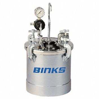 BINKS Paint Tank 2.8 gal Zinc Plated Steel, 41U068