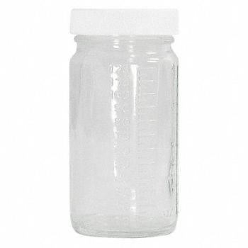 QORPAK Beaker Bottle 60mL Glass Wide PK288, 41W223