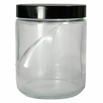 QORPAK Safety Coated Jar 240mL Glass Wide PK24, 41W198