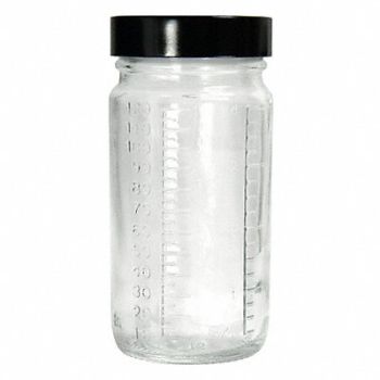 QORPAK Beaker Bottle 120mL Glass Wide PK24, 41W231