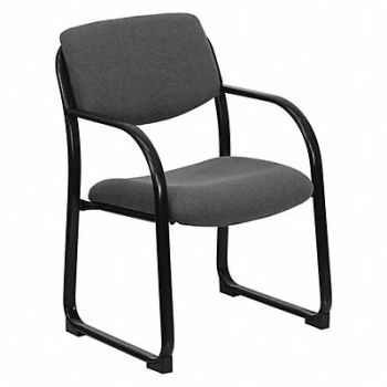 FLASH FURNITURE Side Chair Gray Seat Fabric Back, 420G16
