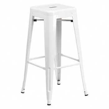 FLASH FURNITURE Stool Welded Legs White 30 H, 420G35