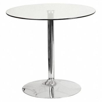 FLASH FURNITURE Table Tempered Glass Round 31-1/2 Dia., 420G38
