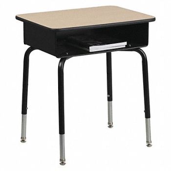 FLASH FURNITURE Student Desk Steel Frame Oak Color, 420G43