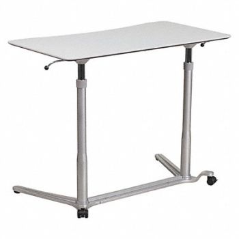 FLASH FURNITURE Office Desk Overall 37-25/64 W Silver, 420G76