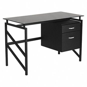 FLASH FURNITURE Office Desk Overall 46 W Black Top, 420G87