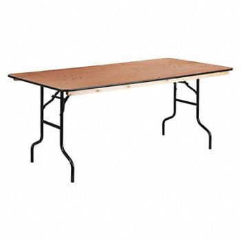 FLASH FURNITURE Folding Table Rectangle Wood 72 L 36 W, 420H11