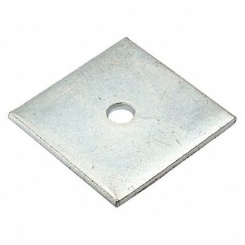 GRAINGER APPROVED Sqr Wshr Znc Stl 1/4 in 2x0.128in 1PK, 420N83