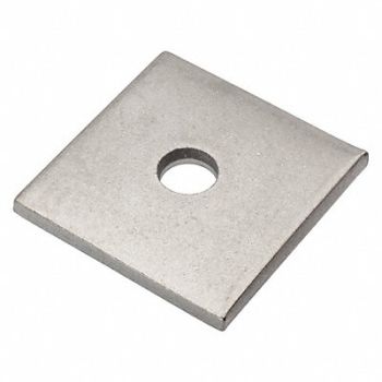 GRAINGER APPROVED Sqr Wshr NGrd SS 3/8 in 2x0.200in 1PK, 420P25