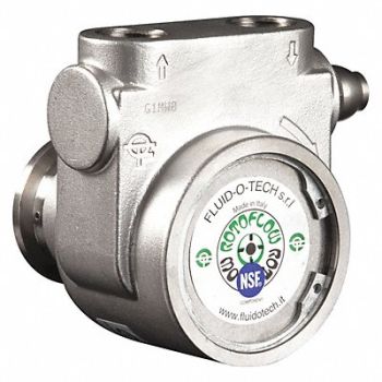 FLUID-O-TECH Pump 1/2 NPTF 295 Max GPH SS Bypass, 423J89