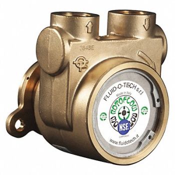 FLUID-O-TECH Pump 1/2 NPTF 232 Max GPH Brass, 423J93