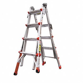 LITTLE GIANT Multipurpose Ladder 300 lb Ld Cap. Alum., 423K39