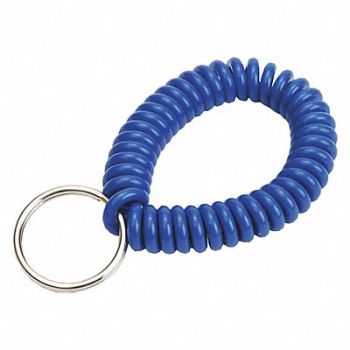 LUCKY LINE PRODUCTS Wrist Coil Key Ring Blue 2-1/2 W PK10, 423N63