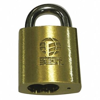 BEST Keyed Padlock 7/8 in Rectangle Gold, 425R06