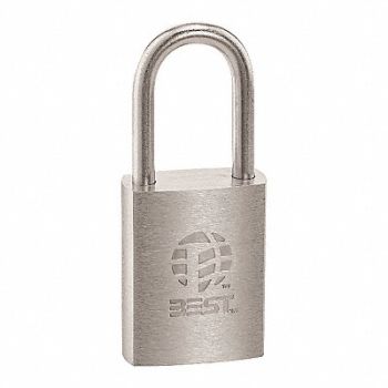 BEST Keyed Padlock 7/8 in Rectangle Silver, 425R07