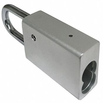DELTA LOCK Keyed Padlock 11/16 in Rectangle Silver, 429H50