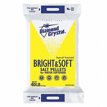 DIAMOND CRYSTAL Water Softener Salt 40 lb Bag Pellets, 42DA14