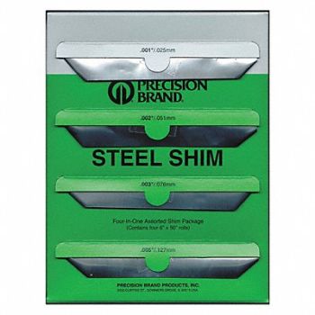 PRECISION BRAND Shim Stock Roll Steel Assortment, 42DJ72