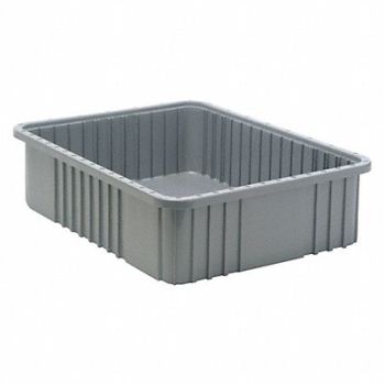 QUANTUM STORAGE SYSTEMS Grid Container Gray 22.5 x 17.5 x 6 in., 42EK34